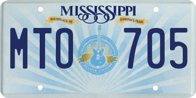 MS license plate MTO705