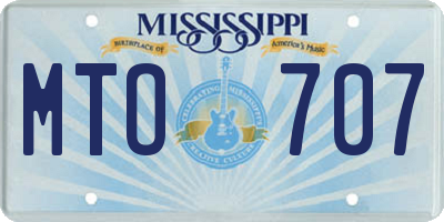 MS license plate MTO707