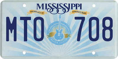 MS license plate MTO708