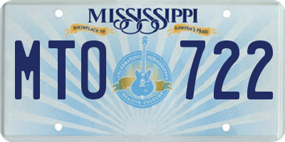 MS license plate MTO722