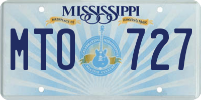 MS license plate MTO727