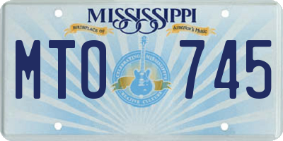 MS license plate MTO745