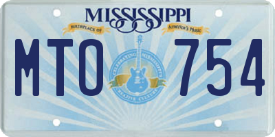 MS license plate MTO754