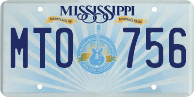 MS license plate MTO756