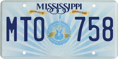 MS license plate MTO758