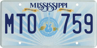 MS license plate MTO759