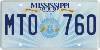MS license plate MTO760