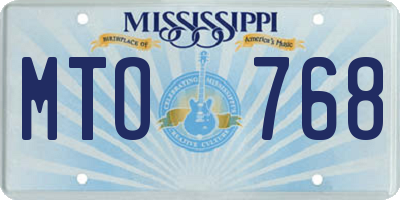 MS license plate MTO768