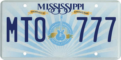 MS license plate MTO777