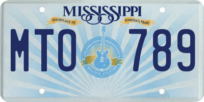MS license plate MTO789