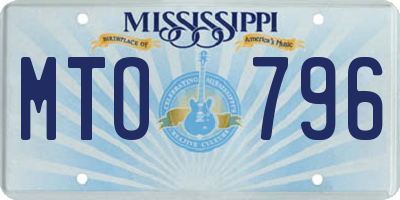MS license plate MTO796