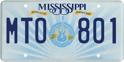 MS license plate MTO801