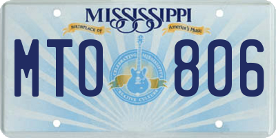 MS license plate MTO806