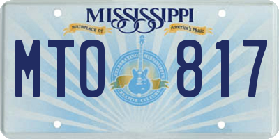 MS license plate MTO817