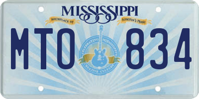 MS license plate MTO834