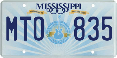 MS license plate MTO835