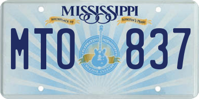 MS license plate MTO837