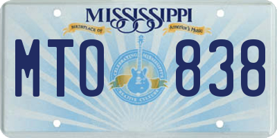 MS license plate MTO838