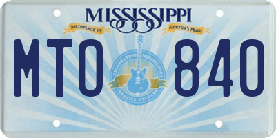MS license plate MTO840