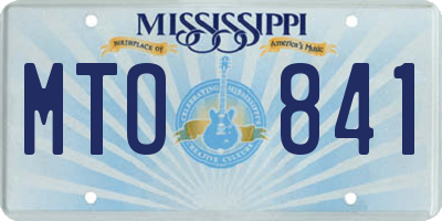 MS license plate MTO841