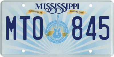 MS license plate MTO845