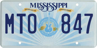 MS license plate MTO847