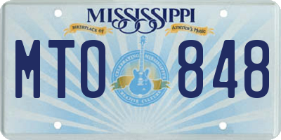MS license plate MTO848