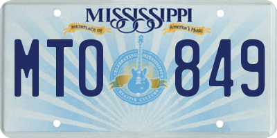 MS license plate MTO849