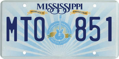 MS license plate MTO851