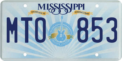 MS license plate MTO853