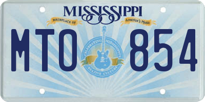MS license plate MTO854