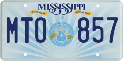 MS license plate MTO857
