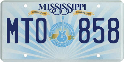 MS license plate MTO858