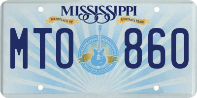 MS license plate MTO860