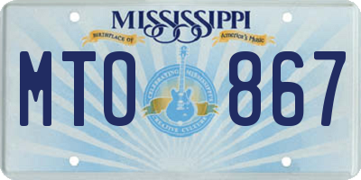 MS license plate MTO867