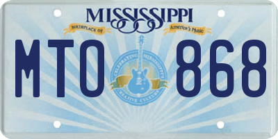 MS license plate MTO868