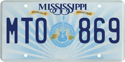 MS license plate MTO869