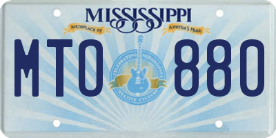 MS license plate MTO880