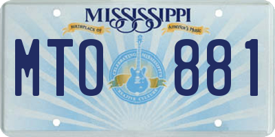 MS license plate MTO881