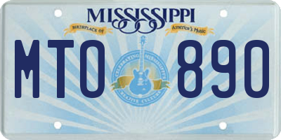 MS license plate MTO890