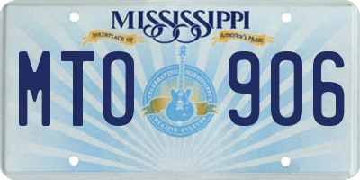 MS license plate MTO906