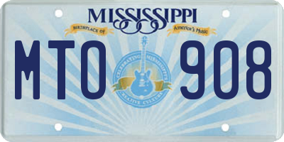 MS license plate MTO908
