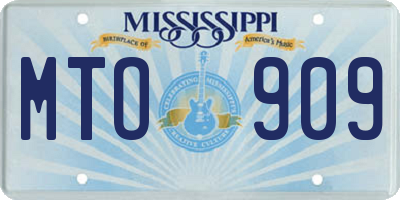 MS license plate MTO909