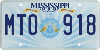 MS license plate MTO918