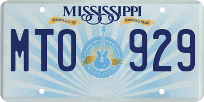 MS license plate MTO929