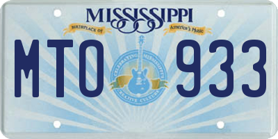 MS license plate MTO933