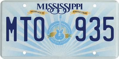 MS license plate MTO935