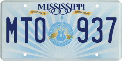 MS license plate MTO937