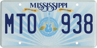 MS license plate MTO938