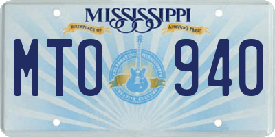MS license plate MTO940
